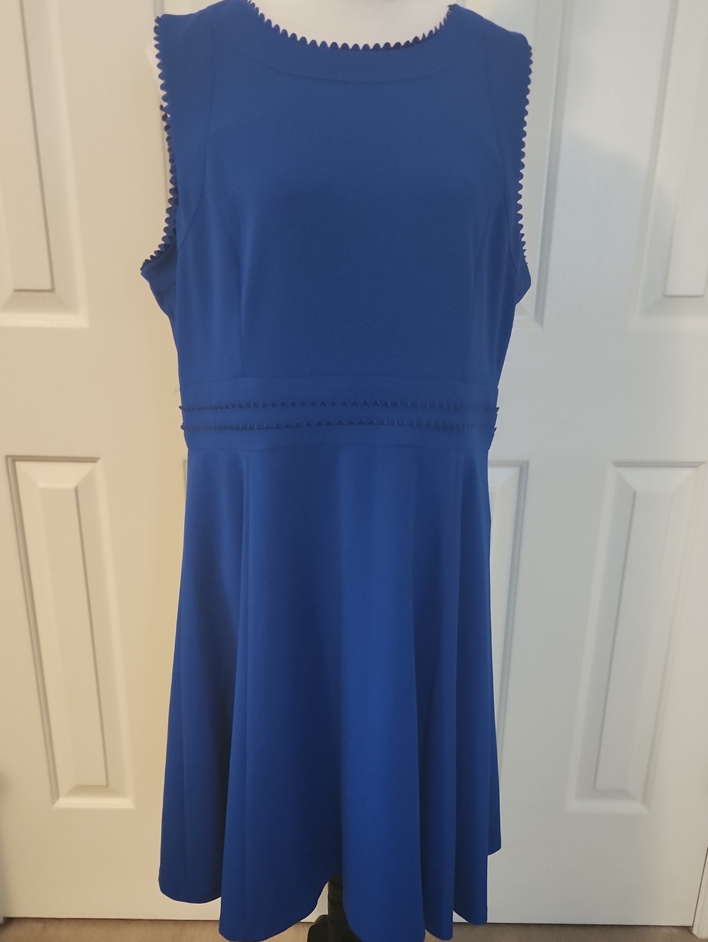 Calvin Klein Royal Blue Dress with Gold Zip Detail